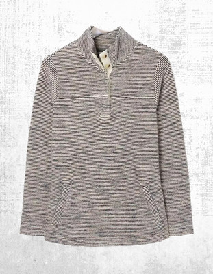 Ex Fat Face Women s Long Sleeve Newbury Half Neck Jumper in Multi Oatmeal