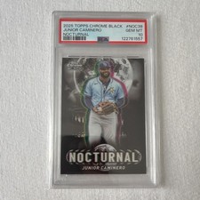 2025 Topps Chrome Black Nocturnal Junior Caminero NOC-38 PSA 10 (POP 8) Rays