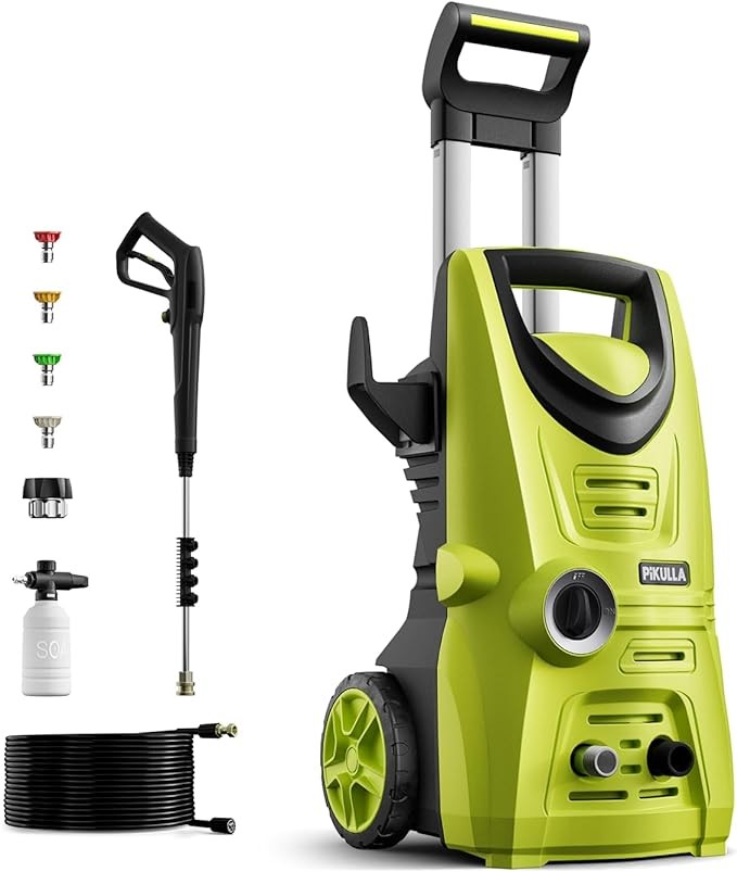 PikulLA Electric Pressure Washer 2030 PSI 4 Nozzles Tips 26 