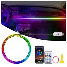 Acrylic LED Lights for Car, 43.3in RGB Strip Light Car LED Lights Interior wi...