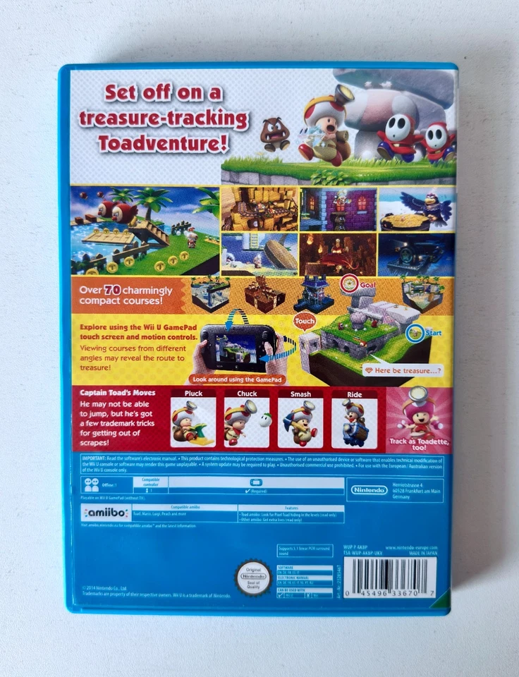 Captain Toad Treasure Tracker Inc Artwork Nintendo Wii U Like New Mint Disc - Image 2 of 3