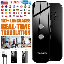 ​Instant Two-Way Translator 6H Battery AI Voice 7 Offline Languages Compact​ New