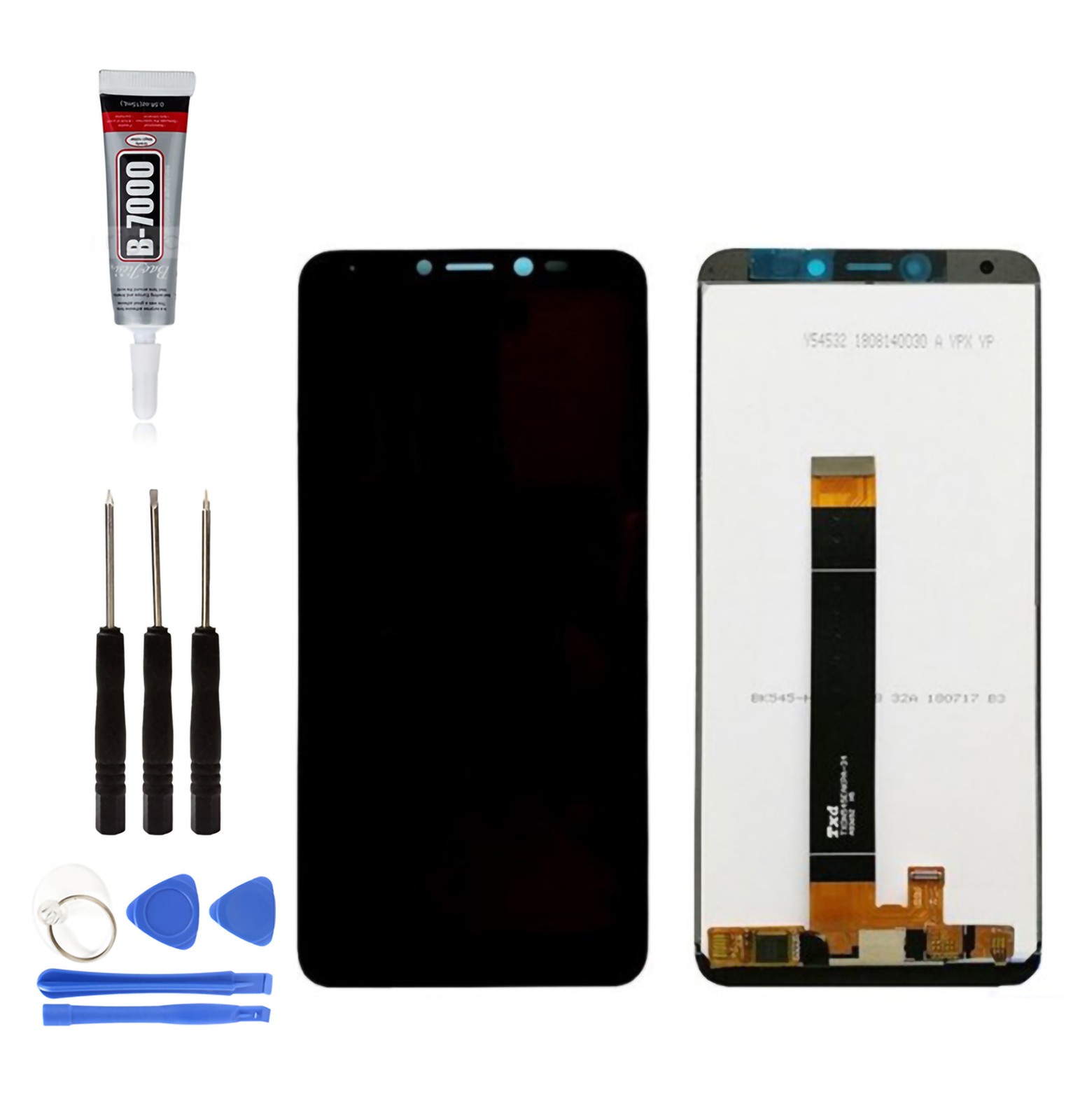 Ecran LCD pour Wiko Harry 2 Noir vitres tactile de remplacement avec kit outils complet