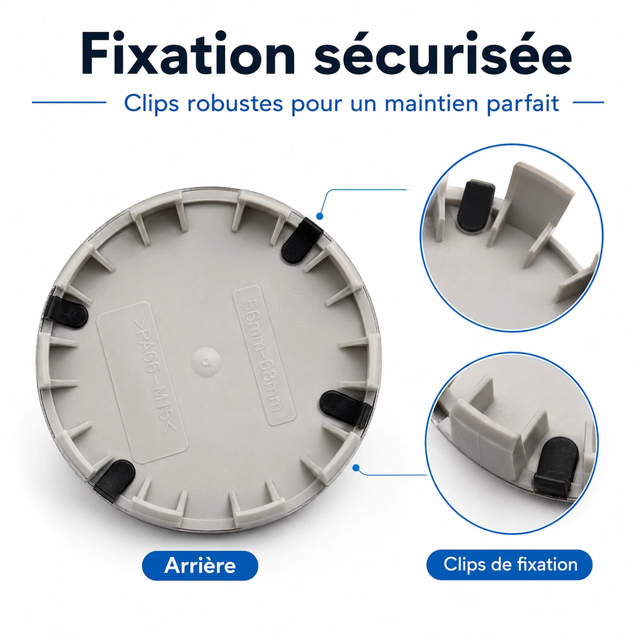 Fixation arrière sécurisée par clips