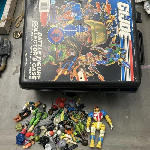 Vintage G.I. Joe Collector Case Filled With Random Pieces From G.I. Joe & Others