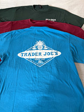 Port  Company Core Cotton Trader Joe  s Logo Tee Men  s M Blue/Red/Green