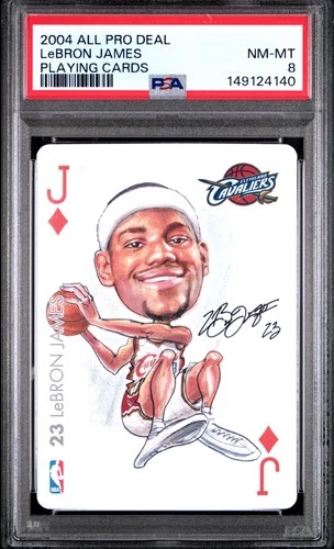 2004 ALL PRO DEAL PLAYING CARDS LEBRON JAMES PSA 8