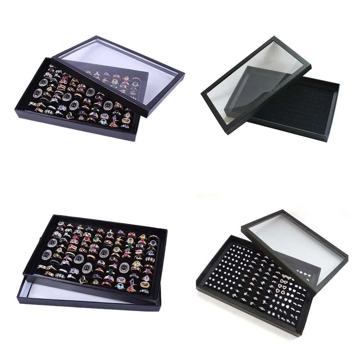 Schwarzes Schmuckkissen-Pad Für Ringe & Ohrringe – Weicher Einsatzeinsatz Für Schmuckkästchen (28x18 Cm)