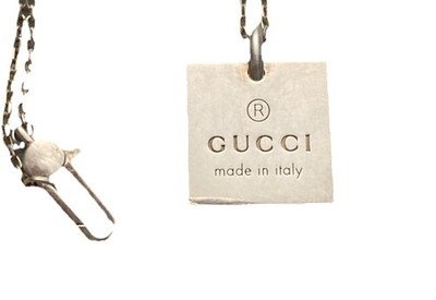 GUCCI Logo Square Top 1313 AR Ag925 Sterling Silver pendant