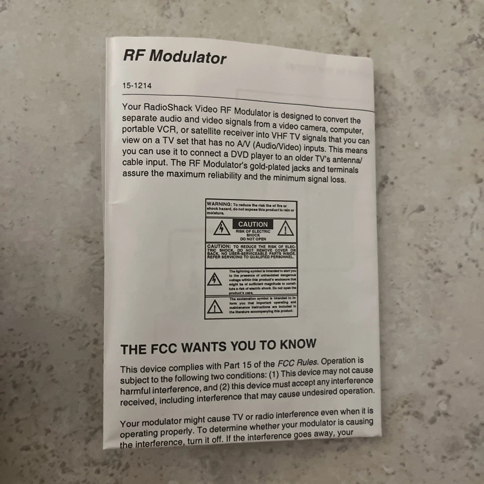 Radio Shack Video Component Adapter RF Modulator 15-1214 - Image 3 of 4