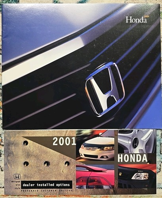 #ad * PRISTINE CLEAN ORIGINAL NEW 2001 FULL HONDA LINE AND OPTIONS BROCHURES * $29.95