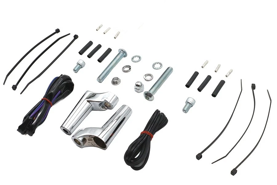 Kit de realocação de montagens de seta dianteira cromada para Harley Sportster / Dyna / FXR - Imagem 3 de 4