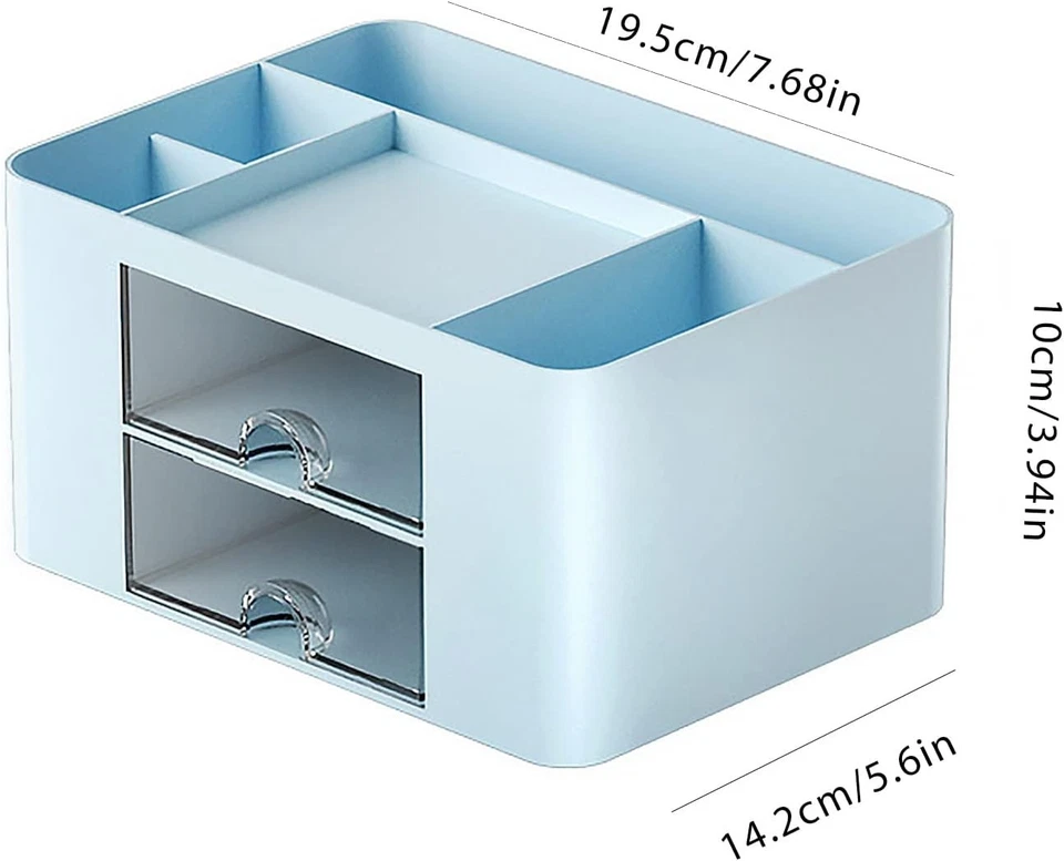 Schreibtisch Organizer mit 4 Fächern und 2 Schubladen – Büro Organizer für Stift - Bild 2 von 4