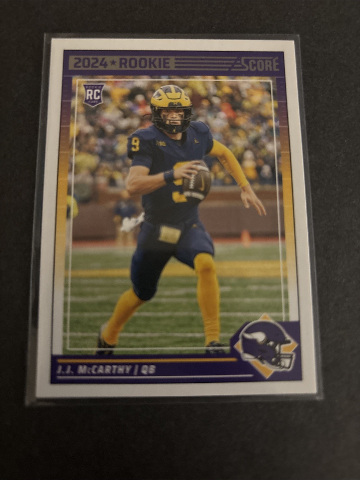 2024 JJ McCarthy Panini Score RC Rookie Card #304 Minnesota Vikings Michigan