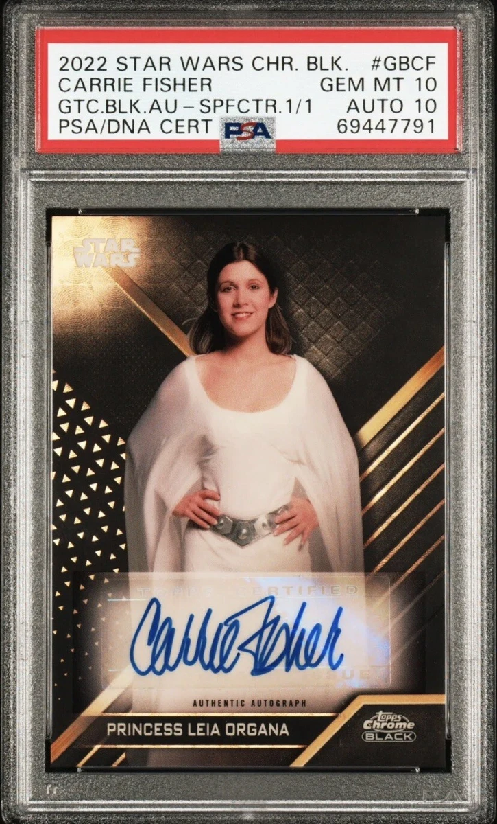 2022 Topps Star Wars Chrome Black Princess Leia Superfractor Auto 1/1 PSA 10 Gem