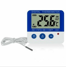 ℃/℉ Digital Thermometer in/Out Home LED Electronic High/Low Temperature Alarm