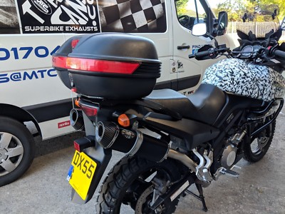 Kawasaki KLV 1000 2004 -2005 Edelstahl Renn-/Straßenzulassung Auspuff, Schalldämpfer, Dosen