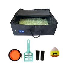Travel Cat Litter Box Leak-Proof Portable Litter Box Collapsible Toilet Tray ...