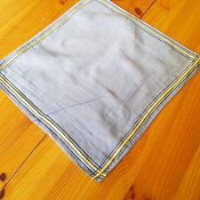 altes  Stofftaschentuch Taschentuch gelb hellblau Vintage