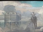 Vintage Original Blue Ridge Bus Painting, Hagerstown MD, Linen Canvas,33” by 27” — photo 4