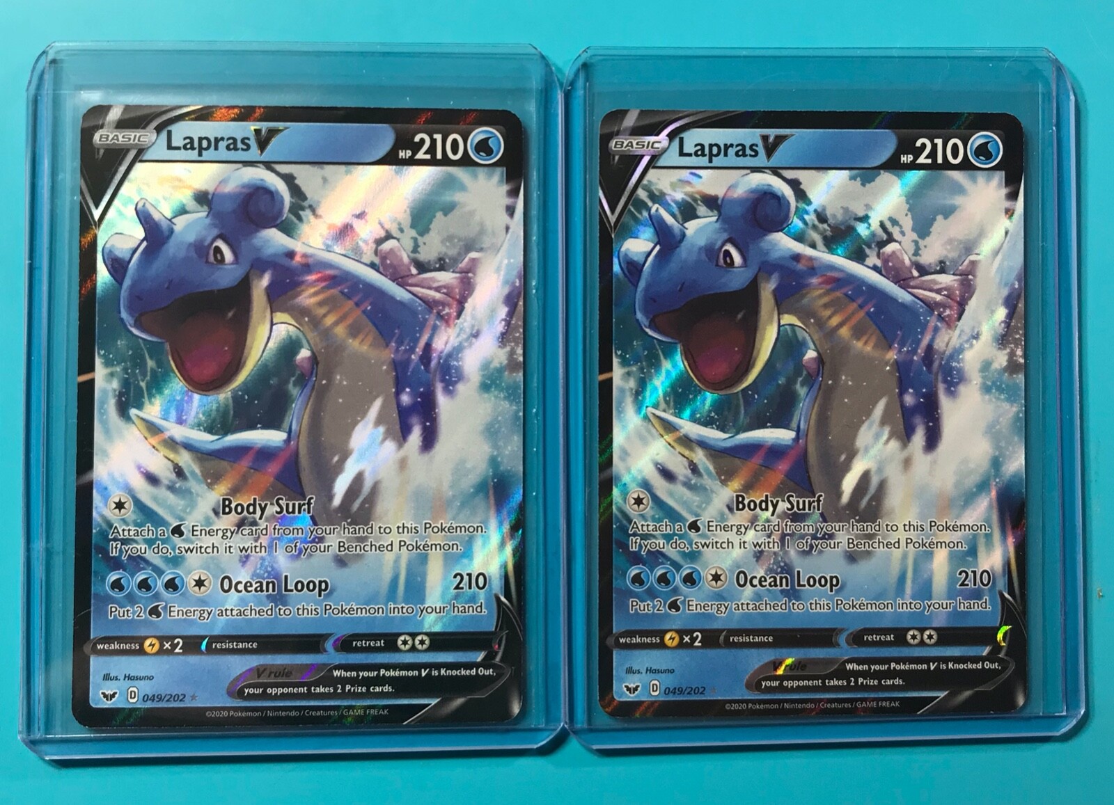 2 Lapras V 49/202 : Sword and Shield Rares - NM/Mint - 2 Cards - Pokemon 2020