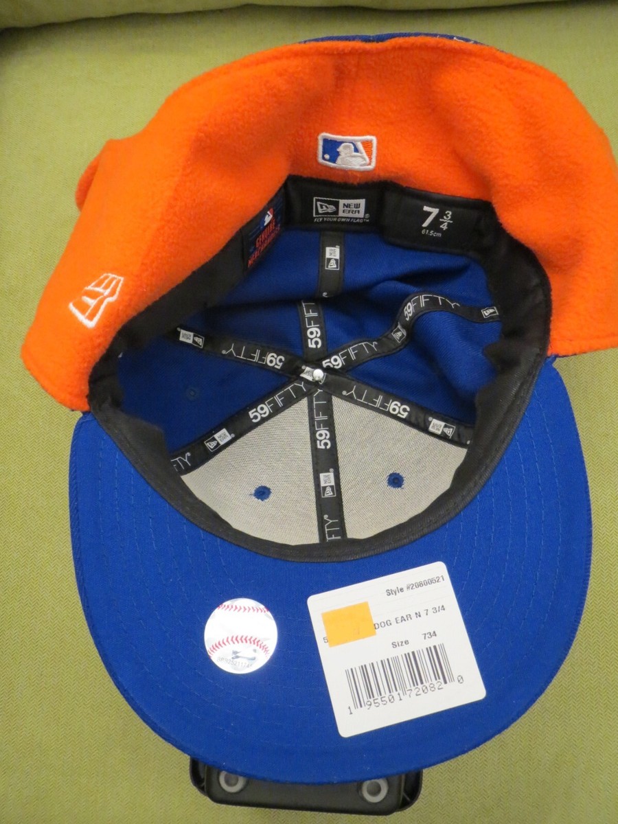 New Era NY Mets Blue Fitted Hat with Dog Ear Flaps, Size 7 3/4 | eBay