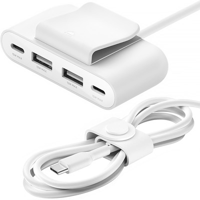 Stromverteiler 30W USB-C PD für 2x USB-C + 2x USB-A Belkin Hub Adapter Weiß