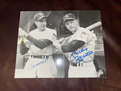 Historic 1951 Mickey Mantle Joe DiMaggio Signed Autographed 8x10