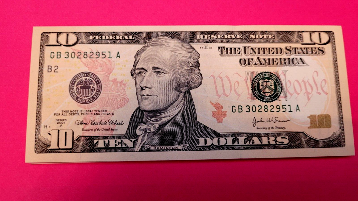NEW Uncirculated Ten Dollar Bills Series 2004A $10 Sequential 50