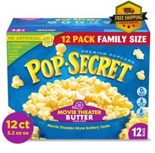 Pop Secret Microwave Popcorn, Movie Theater Butter Flavor, 3 oz Bags, Pack of 12