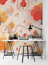 3D Wood Snowfield Path Floral Wallpaper Wall Murals Removable Wallpaper