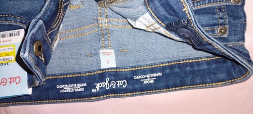 Childs Denim Jeans NWT Size 6 Cat And Jack W22 Inseam 5" Dark Wash - Picture 3 of 3