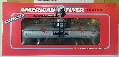 NIB American Flyer 6-52095 SOVX Mobilgas NASG Single Dome Tank Car #1596 S Scale