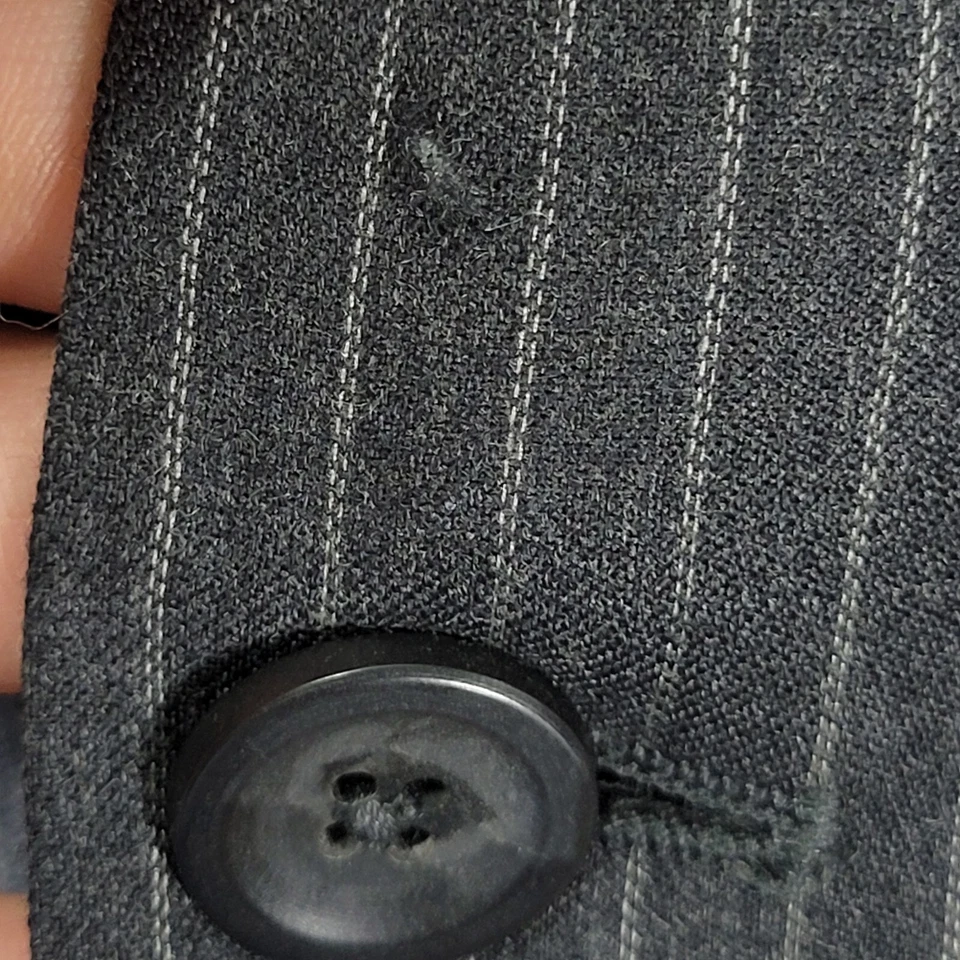 Abrigo Blazer Deportivo Para Hombre J.Ferrar Dos Botones Gris Carbón Rayas Lana Talla 42S Foto 4 de 4