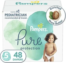Pampers Pure Protection Diapers Size 5 (27+ lbs) 48 Diapers