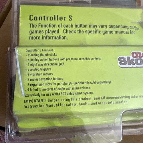 Old Skool Black Wired S-Type Controller for (Original XBOX) New In Beat Up Pkg - Picture 7 of 8