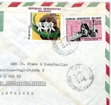 MADAGASCAR Cover 1990 *SAHAN MARIA* Missionary FILLES CHARITE Cachet MIVA CM226