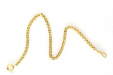 Deluxe 13" Gold-tone Pocket Watch Chain Swivel Hook and Spring Ring Clasp F