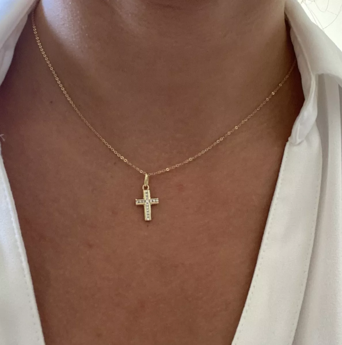 Ebay diamond shop cross necklace
