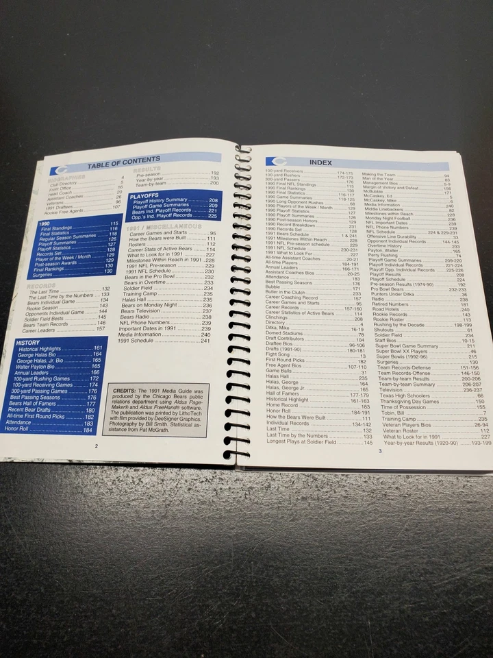 Vintage Chicago Bears 1991 Media Guide - Autographed by Thornton, Van Horne, Buf - Image 4 of 4