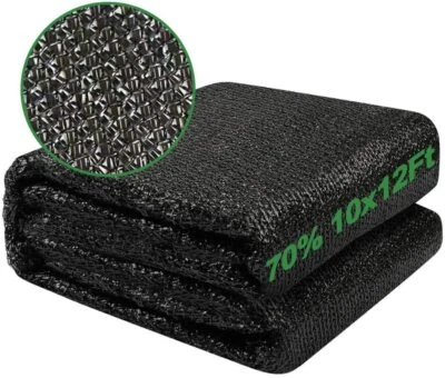 CERBIOR 70% Shade Cloth Privacy Screen Outdoor Knitted Sun Wind Block Fabric 10x12ft