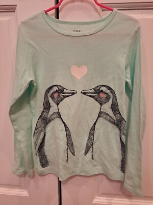 Carter's Girls Size 6X Penguin Shirt EUC, A Few Small Marks
