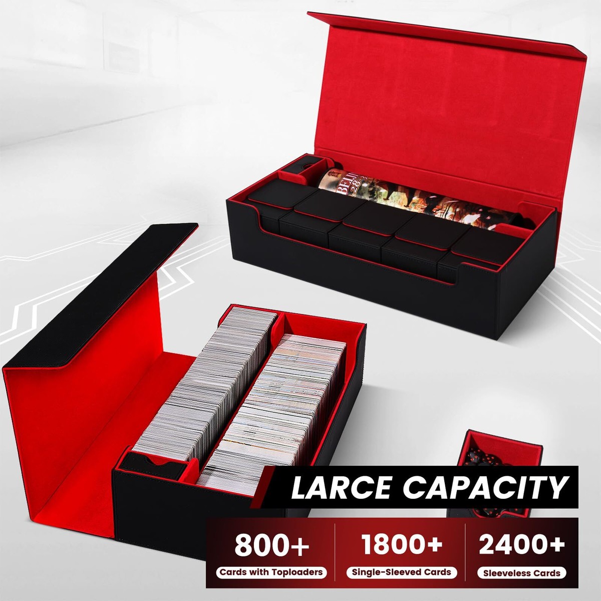 MTG Card Storage Box TCG Deck Case Holds Fits Decks Card