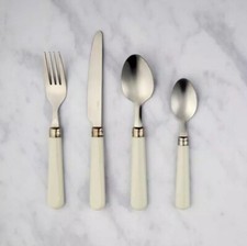New Quality 16 Piece Cream  Cutlery Set Stainless Steel