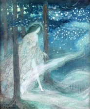 Moth Time – Sidney Sime Art Print – Fantasy Illustration, Dreamlike Nocturne