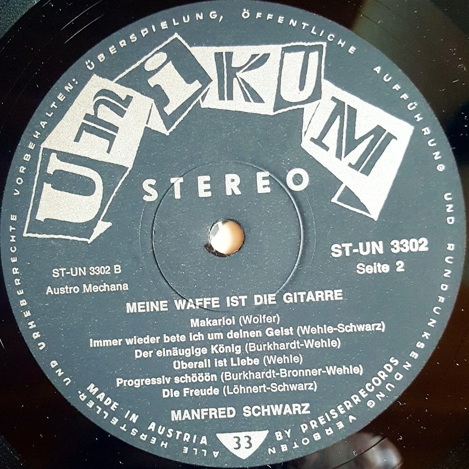 LP @ Manfred Schwarz @ Meine Waffe ist die Gitarre @ Austria Unikum @ Top Zust. - Bild 4 von 4