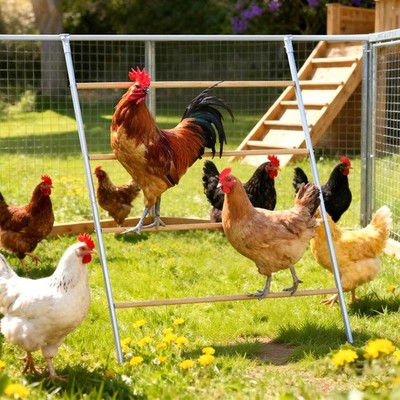 Large Chicken Roosting Bars 55 Inch Wooden Coop Perch Stand 55 x 40 Inch