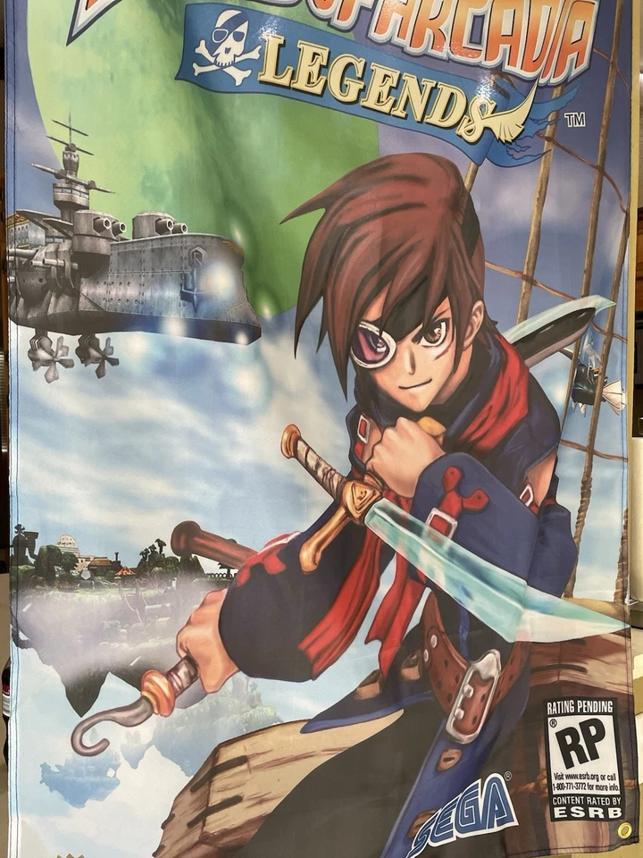 Skies of Arcadia Legends 5' Bandera Nintendo GameCube 5' Póster Banner NGC RPG SEGA Foto 2 de 3