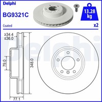 2X Delphi Bremsscheibe BG9321C FüR E63 E60 E61 BMW E64 5Er Touring 6Er 535 540