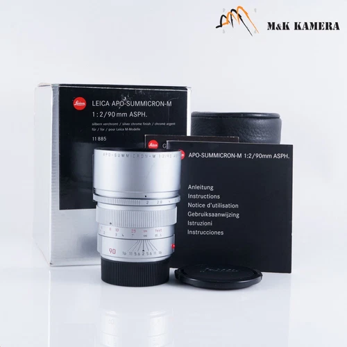 Leica APO-Summicron-M 90mm/F2.0 ASPH Silver Lens Yr.2002 Germany #22836